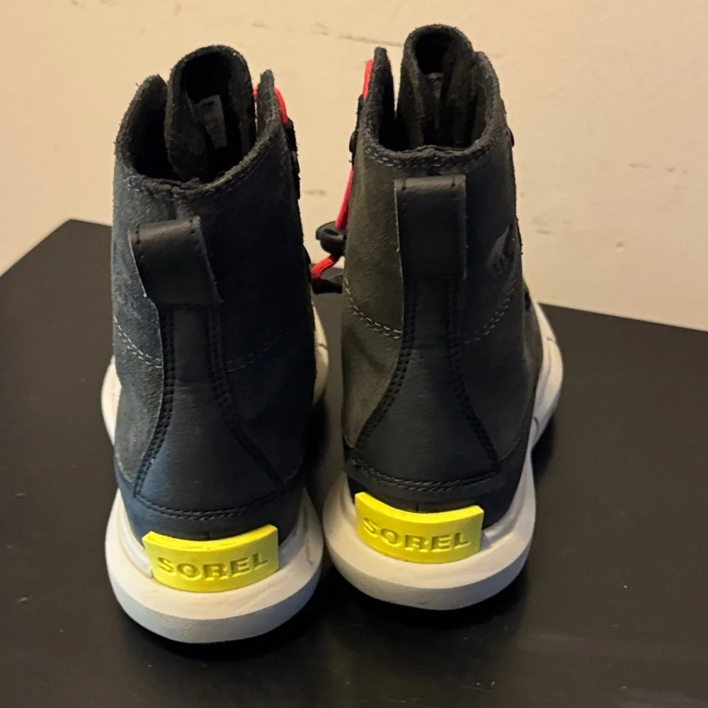 Sorel Kids' Gray Boots with Red Accents